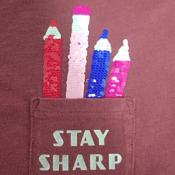 ❤2/$12❤ Girls GAP Kids XXL Cotton Cropped Tee with Flippy Sequins (Red)- EUC - Picture 5 of 7